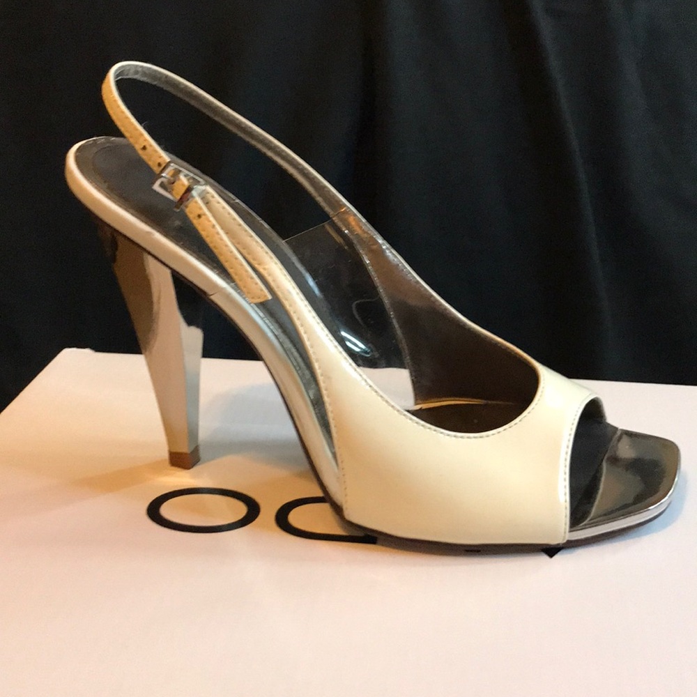 Cream/gold heels